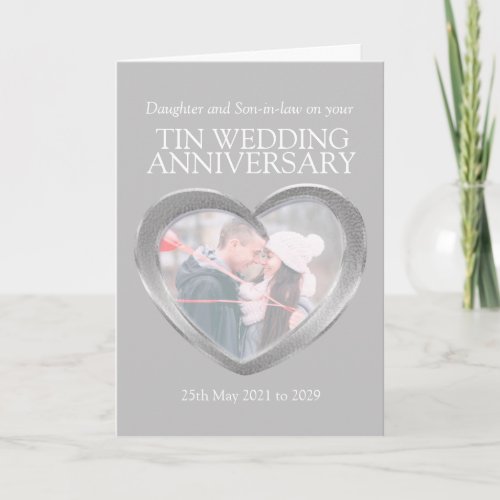 10th tin wedding anniversary photo card