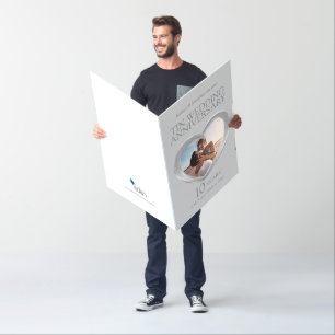 10th tin wedding anniversary photo heart card