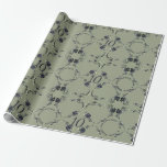 10th Tin Wedding Anniversary Rose Hearts  Wrapping Paper<br><div class="desc">My original rose heart design in Recoleta tin color with your text for them on their 10th anniversary.</div>