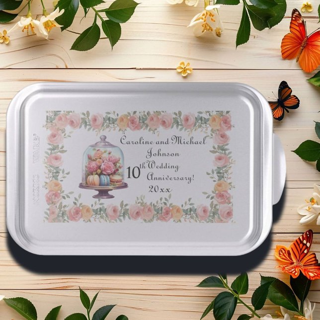 10th Tin Wedding Anniversary Roses Cake Pan (Creator Uploaded)