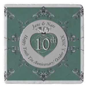 10th Tin Wedding Anniversary Trivet