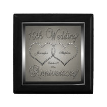 10th Wedding Anniverary Punched Tin Look Keepsake  Gift Box