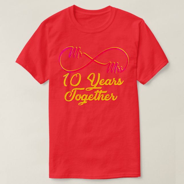10th Wedding Anniversary 10 Years Of Marriage 2 T-Shirt (Design Front)