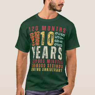 10th Wedding Anniversary 10 Years Old Marriage Vin T-Shirt