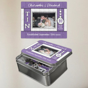 10th wedding anniversary 1 photo purple jigsaw puzzle