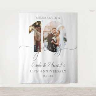 10th Wedding Anniversary 2 Photo Backdrop