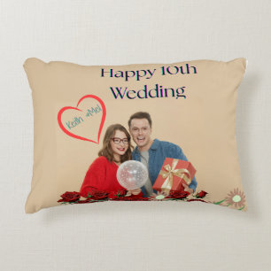 10th Wedding Anniversary Accent Pillow