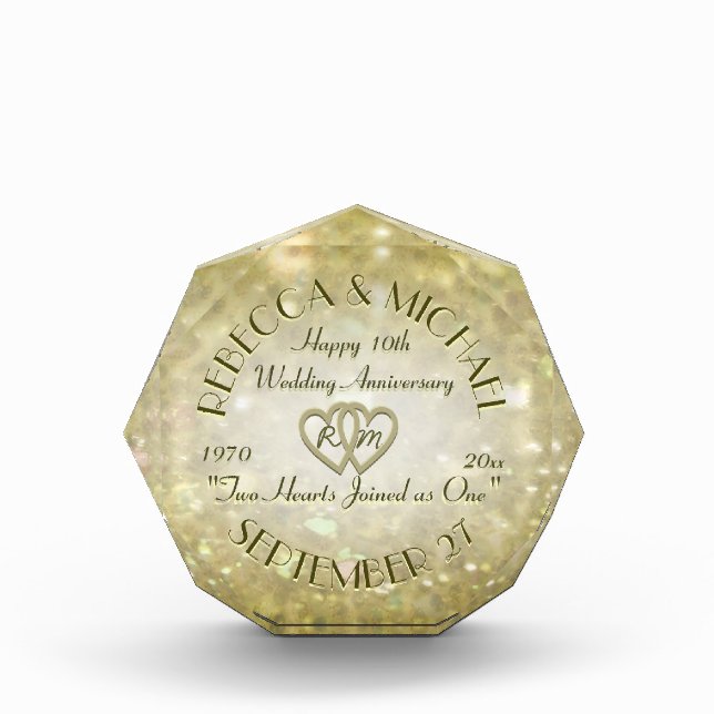 10th Wedding Anniversary Award (Front)