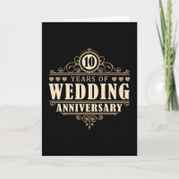 10th Wedding Anniversary Card