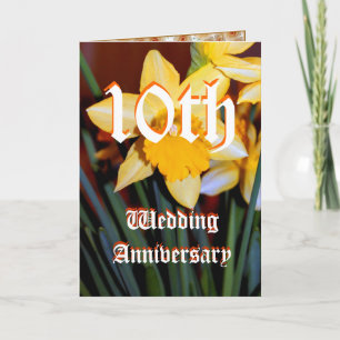 10th wedding anniversary card - Daffodil