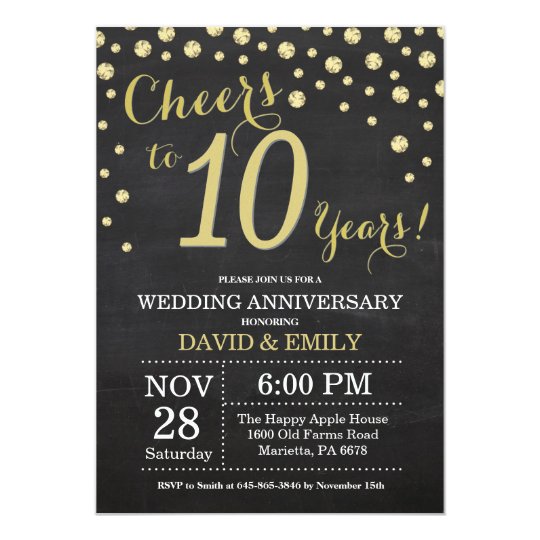 10th Wedding Anniversary Chalkboard Black And Gold Invitation Zazzle Com,What Canadian Coins Are Worth Money