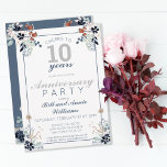 10th Wedding Anniversary Cheers to 10 Years Party Invitation