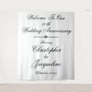 10th Wedding Anniversary Chic Photo Booth Backdrop