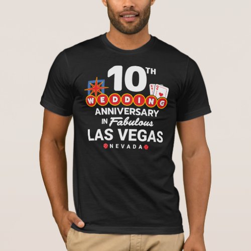 10th Wedding Anniversary Couples Las Vegas Trip T_Shirt