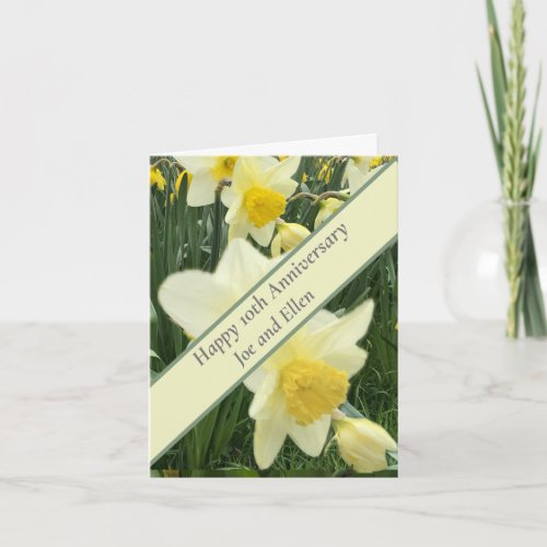 10th Wedding Anniversary Daffodil Card