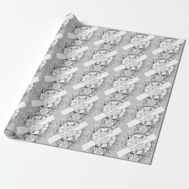 10th Wedding Anniversary Diamond Wrapping Paper (Unrolled)
