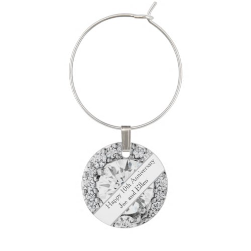 10th Wedding Anniversary Editable  Wine Charm