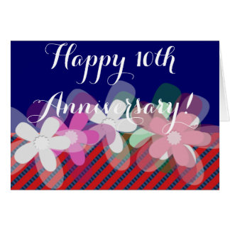 10th wedding anniversary flowers card