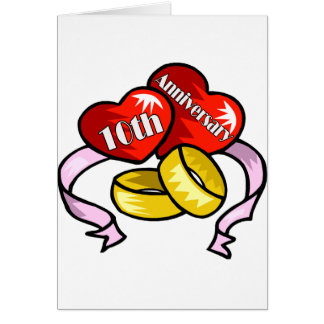 10th Wedding Anniversary Gifts Card