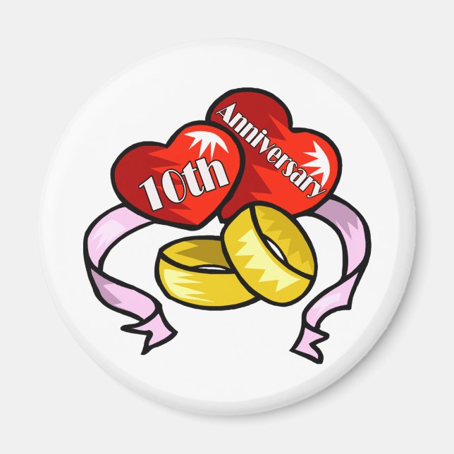 10th Wedding Anniversary Gifts Magnet (Front)