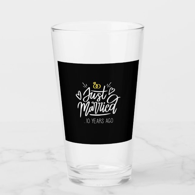 10th Wedding Anniversary Glass (Front)