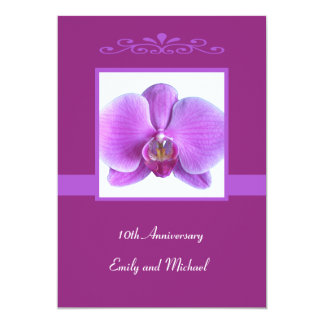 10th Wedding Anniversary Invitation Orchid