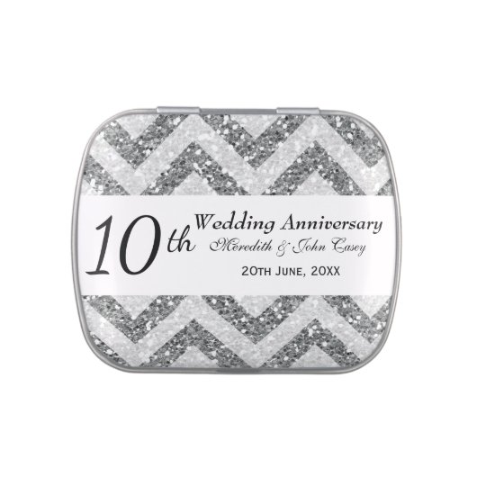 10th Wedding Anniversary Jelly Belly Candy Tin (Top)
