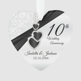 10th Wedding Anniversary Keepsake Design Ornament