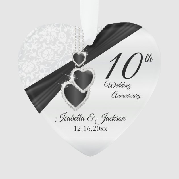 10th wedding anniversary ornament