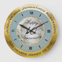 10th Wedding Anniversary Large Clock