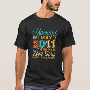 10Th Wedding Anniversary Love Story Married Since T-Shirt