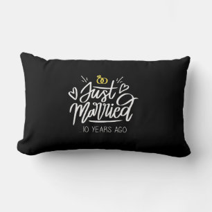 10th Wedding Anniversary Lumbar Pillow