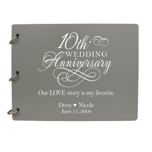 10th Wedding Anniversary Modern Guest Book