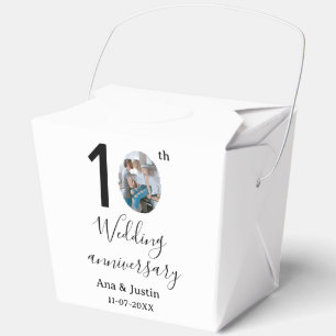 10th wedding anniversary name photo bold letter st favor boxes