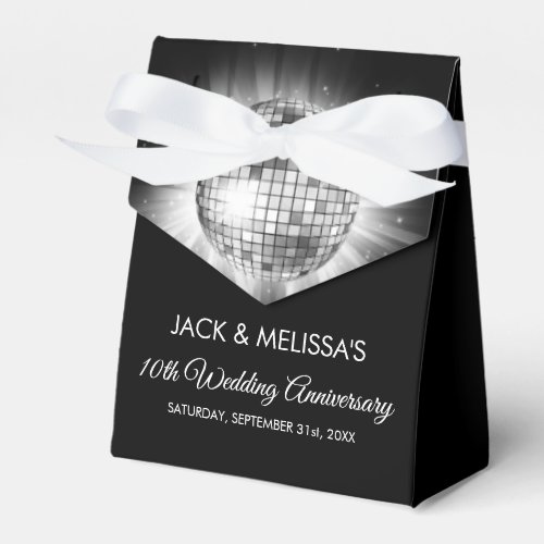 10th Wedding Anniversary Party Silver Disco Ball Favor Boxes