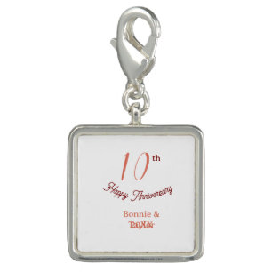 10th wedding anniversary peach pastel name retro b charm