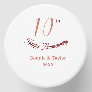 10th wedding anniversary peach pastel name retro b mini candle favors