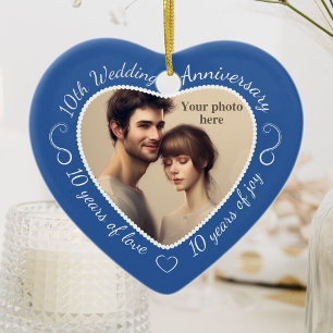 10th Wedding Anniversary Photo Ceramic Ornament
