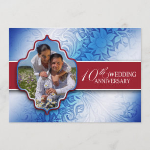 10th wedding anniversary photo invitation
