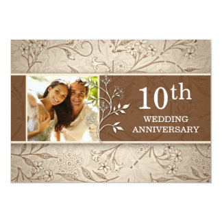 10th Wedding Anniversary Invitations Zazzle 10th Wedding Anniversary Photo Invitations