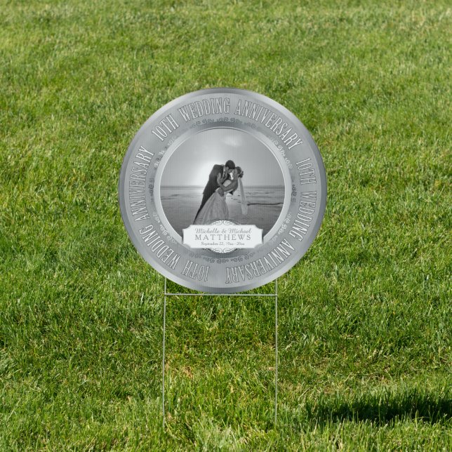 10th Wedding Anniversary Photo Keepsake Sign (Insitu)