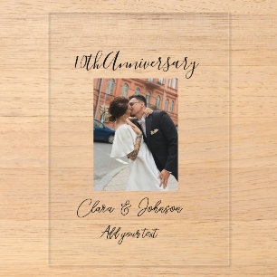 10th wedding anniversary photo name couple Romanti Acrylic Invitations