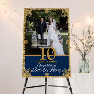 10th Wedding Anniversary Photo Welcome Sign