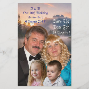  10th Wedding Anniversary Photos Couple Boy Girl  Stationery