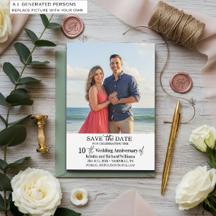 10th Wedding Anniversary Save the Date Photo Note Card