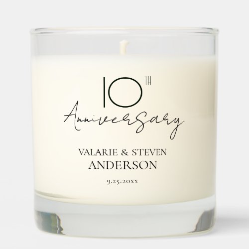 10th Wedding Anniversary Scented Jar Candle
