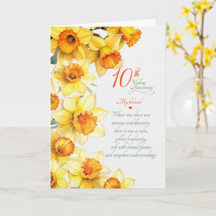 10th Wedding Anniversary Sentimental Daffodils Card