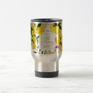 10th Wedding Anniversary Summer Lemon Squeeze  Travel Mug