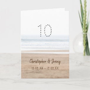 10th wedding anniversary surfing beach card