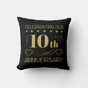 10th Wedding Anniversary Throw Pillow